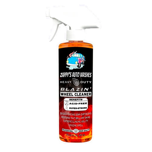 ZAPPY'S AUTO WASHES - Zappy's Heavy Duty Blazin' Wheel Cleaner - Rim & Tire Cleaner for Brake Dust & Grime 16oz, Orange