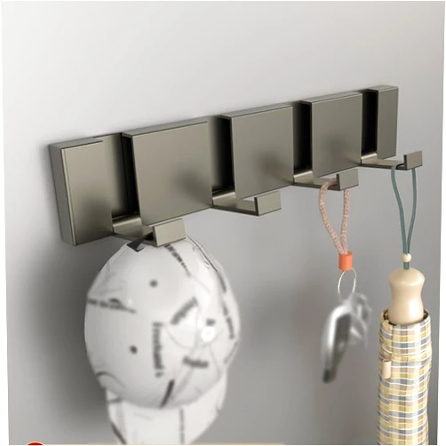 IRUGS Coat Hooks for Wall, Coat Hanger Wall Mount, Coat Rack Wall Mount with Invisible Hook, Wall Hanger for Entryway, Bathroom, Living Room, Bedroom(Gray,31cm/12.2in)