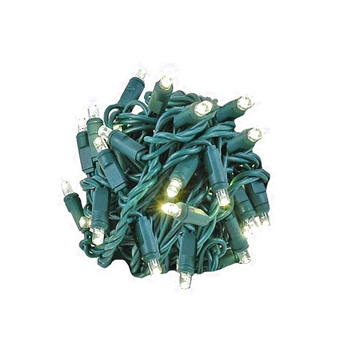 Novelty Lights 70 Light Warm White LED Christmas Mini String Light Set, UL Listed Indoor/Outdoor, Green Wire, 24 Feet