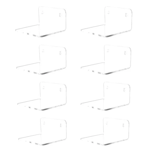 Trailwalk Acrylic Small Shelf,Mini Floating Wall Shelf,Wall Mounted Storage Shelf,for Pop Figures,Plant,Picture Photo Modern Wall for Office Bedroom Living Room,Clear (8 Pack)