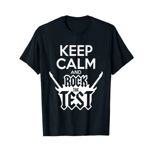 English Teacher Test Day Gift Ideas Funny Rock The Test Day Teacher Testing Gift Idea School T-Shirt