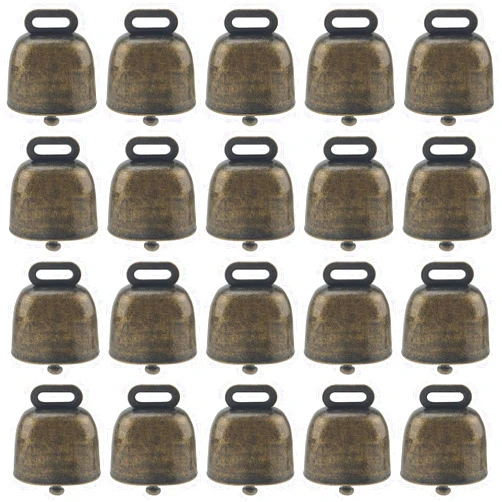 SHEUTSAN 20 PCS Cow Horse Sheep Grazing Copper Bells, Metal Loud Bronze Bell, Vintage Ornament Bells for Decorations
