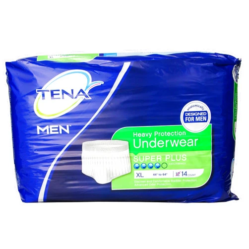 TENA for Men Heavy Protection Underwear, Super Plus Absorbency, XL, 14 Count