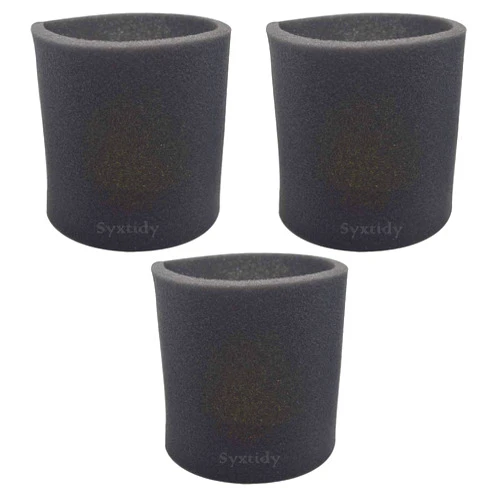 Syxtidy 3 Pack 90585 Foam Sleeve VF2001 Foam Replacements Filters For Wet Dry Vacuum Cleaner, Fits Most Shop-Vac, Vacmaster & Genie Shop Vacuum Cleaner, Replace Parts # 9058500