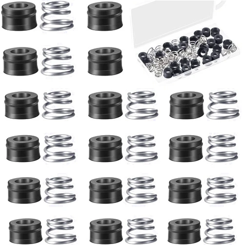 Riakrum RP4993 Replacement Seats and Springs Faucet Repair Kit RP4993 Seats and Springs Compatible with Faucet Rod Replacement, Black (36 Pairs)