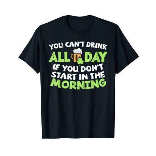 BoredKoalas St Patricks Day Irish Shamrock Shirts You Cant Drink All Day St Patricks Day Funny Irish Drinking T-Shirt