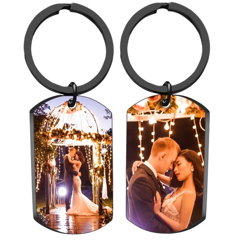 LING Ling's Design Personalized Engraving Photo Text+Icons Keychain Drive Safe Pet Memorial Anniversary Custom Keychain Gifts
