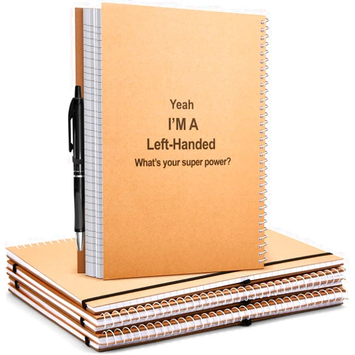 Jutom 6 Pcs Left Handed Notebooks for Left Handed People Gifts Spiral Wire Bound Notebooks 100 Pages College Ruled Lefty Spiral Journal School Supplies Gifts, Hard Cover(8.5 x 11 Inch)