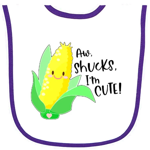 inktastic Aw, Shucks, I'm Cute Corn Humor Baby Terry Cloth Bib