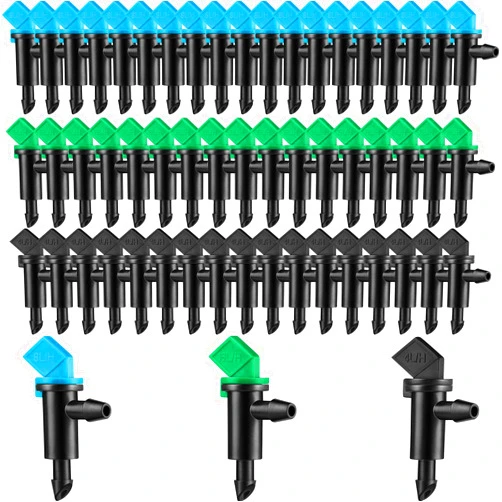 Mudder 60 Pieces Drip Emitter Garden Flag Irrigation Dripper in 3 Sizes, Trees and Shrubs, 1 GPH, 2 GPH, 4 GPH
