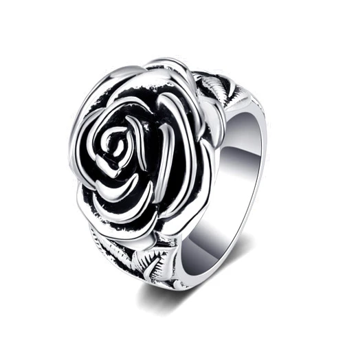 IDesign Rose Ring Retro Grunge Y2k Vintage Flower Ring For Women Mens