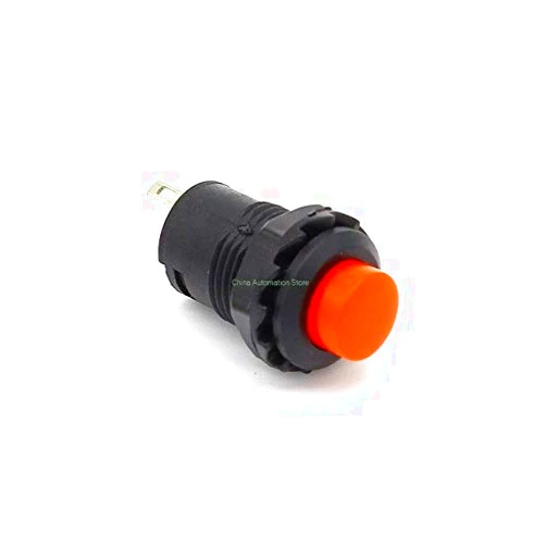 Otado 10Pcs Self Locking Button DS-228 DS228 12mm Lock Latching Off- ON Push Button Switch maintained pushbutton switches - (Color: Red)