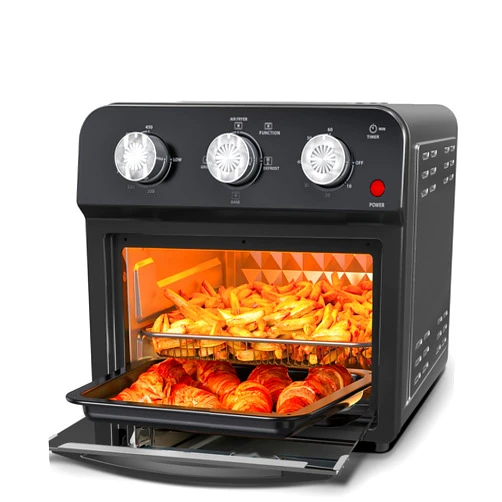 Plum chef PlumChef 13 Quart 4 Slices Air Fryer Convection Toaster Oven, 1500W, 7 in 1 Multifunction with Roast, Bake, Grill, Broil, Toast, Dehydrate, Defrost (Dark Black)