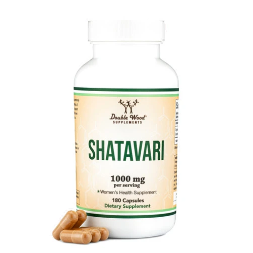 Double Wood Supplements Organic Shatavari Capsules - 1,000mg Organic Shatavari Powder Per Serving (180 Capsules, 90 Day Supply) for Hormone Balance and Prolactin Production (Non-GMO, Gluten Free, Vegan Safe) by Double Wood
