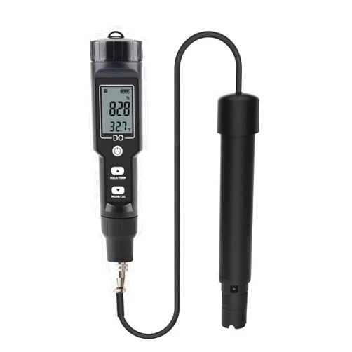 RCYAGO Portable Dissolved Oxygen and Temperature Meter, DO Range: 0-40.00 mg/L, 0.1 mg//L Resolution, Digital Dissolved Oxygen Meter with Electrode Filling Fluid (No Backlight)
