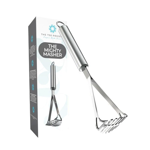 The 730 Project Mighty Masher, Baby Food Masher for Starting Solids Essentials, Baby-Led Weaning Mini Avocado and Potato Masher, Stainless Steel Potato Smasher Tool