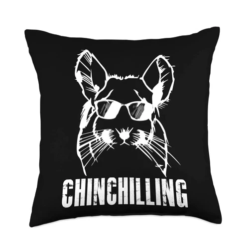 Chinchilla Chinchillas Rodent Wool Mouse Motifs Chinchilling Chinchilla Chinchillas Wool Mouse Rodent Throw Pillow