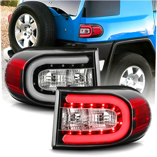 ACANII -For Black 2007-2014 Toyota Fj Cruiser Lumiles LED Bar Tail Lights Brake Lamps 07 08 09 10 11 12 13 14 Left+Right