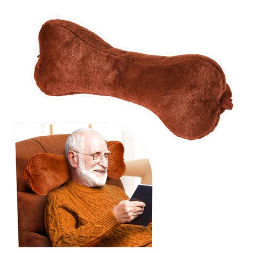 VCOMSOFT Premium Adjustable Neck Pillow for Recliner | Soft Gift for Neck Pain Relief | Ideal for Rocking Chairs and Sofas | Neck Support Pillow for Sleeping and Reclining (Brown)