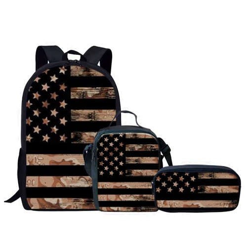 FKELYI 3pcs/set Kids School Bags Shoulder Backpack for Girls Boys Primary Schoolbags with Thermal Lunch Box Pencil Holder