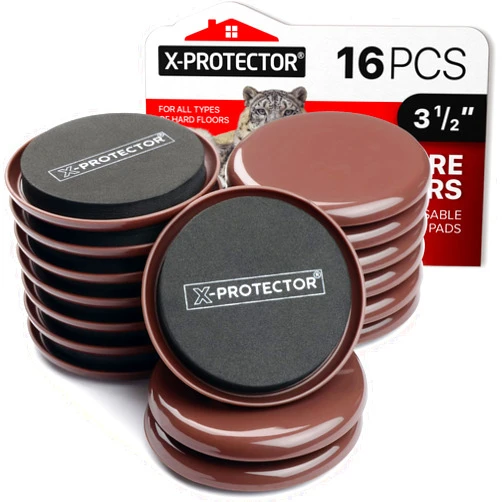 X-Protector Furniture Sliders for Carpet X-PROTECTOR - 16 PCS Best Heavy Moving Pads 3 1/2