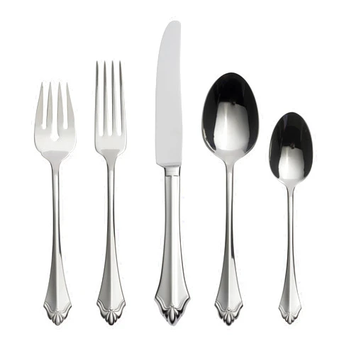 Oneida Kenwood 5 Piece Fine Flatware Set 18/10 Stainless Steel, Silver
