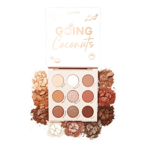 ColourPop Going Coconuts Eyeshadow Palette - Cool-Toned Neutral Eyeshadow Palette with Ultra-Velvety and Silky Finishes - High-Pigment Eye Makeup with a Long-Wearing Formula (0.3 oz)
