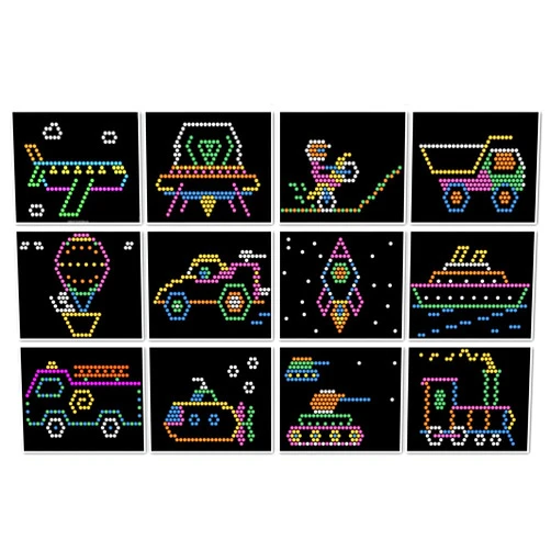 Circuit Trades Paper Template Refill Sheets for Basic Fun Lite Brite Ultimate Classic - 12 Vehicle Sheets