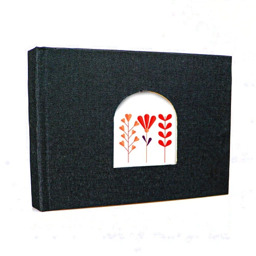 Holoary Photo Album 4x6, Picture Album Holds 36 Horizontal Photos, Linen Fabric Cover Small Picture Book for Photos with Front Window, 36 Pages, Mini Brag Photo Books for Family Weddings (Black)