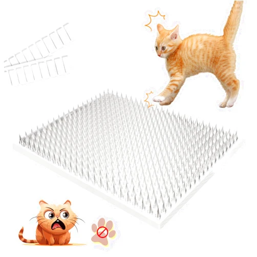 Touri 16 Pack 13x16 Inch Upgraded Cat Repellent Mat with Spikes, Deterrent Scat Mat, Indoor and Outdoor Solution to Keep Cats and Animals Away Furniture Counters and Yards