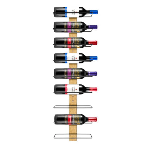 Sorbus Wall Mounted Wine Rack - Wood Wine Rack Wall Mounted for Bottles, Liquor, Champagne - Black Metal Wine Bottle Holder for Home Bar (Set of 3)