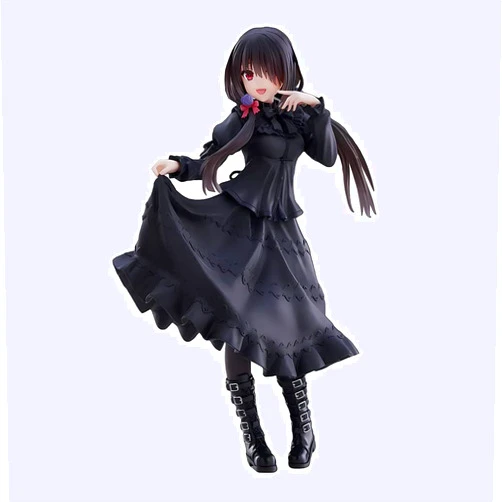 LUNK Tokisaki Kurumi Action Figure Black Dress Model PVC Anime Statue Character Collections Model Ornaments 7.9 Inch