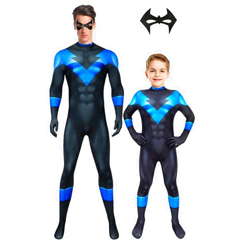 Bailu Halloween Superhero Costume Cosplay Bodysuit Jumpsuit Zentai Onesie Spandex 3D Style For Kids Adult
