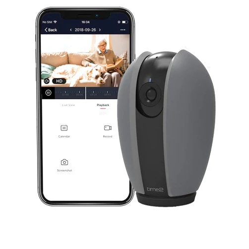 Time2 Olivia Indoor 1080P WiFi Security Camera - Smart Auto Tracking - 355° Rotation Pan/Tilt - App Control, Push Alerts, Night Vision, 2 Way Talk, SD/Cloud Storage, (1 Pack)