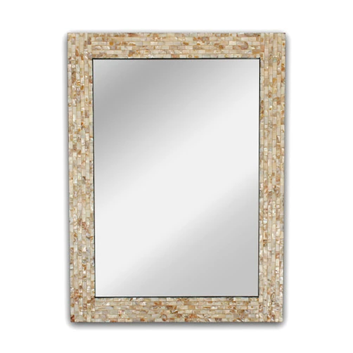 CHLOE'S Reflection Seashell Finish Rectangular Framed Wall Mirror 32