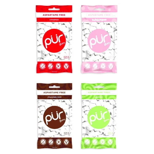Pur Gum Variety Pack - Cool Mint, Chocolate Mint, Cinnamon and Bubblegum - 55 Pieces each