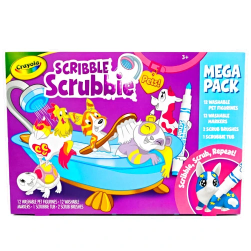 Crayola Scribble Scrubbie Pets Mega Set (25+ pcs), Reusable Pet Care Toy, Toys for Girls & Boys, Gift for Kids, Ages 3, 4, 5