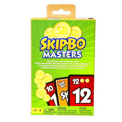 Mattel Games Skip-Bo Masters Card Game for Adults, Family & Game Nights, Play Numbers in Order for 2 for 6 Players