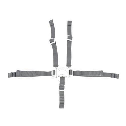 Ele Toys Replacement Part for Fisher-Price SpaceSaver High Chair - HGX43 + Many More Models ~ Replacement 5 Point Gray Strap ~ Waist, Crotch and Shoulder Straps