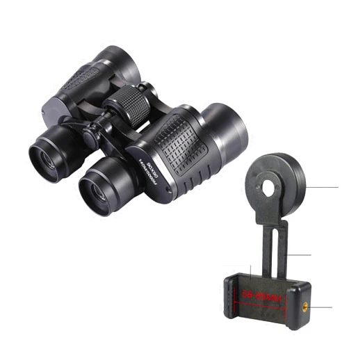 AWSX Hd Professional Binoculars High Power 90X90 10000M Hunting Telescope Phone Clip Optical LLL Night Vision for Hiking Travel 90X90Clip