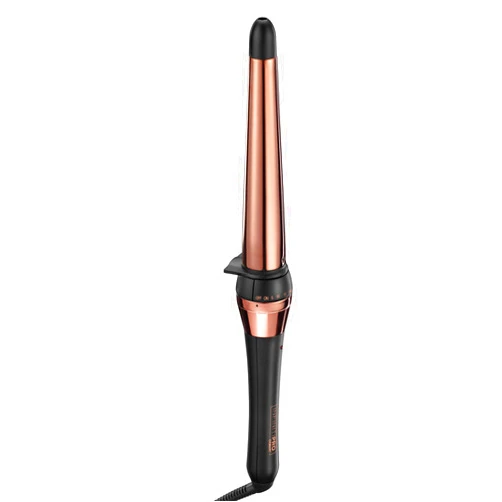Conair INFINITIPRO BY CONAIR Rose Gold Titanium 1 ¼-inch to ¾-inch Curling Wand, Tapered wand produces beachy waves