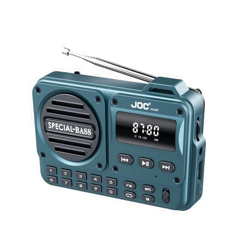 T.TAOMI FM Portable Radio Personal Radio with Rechargeable Battery,Loud Speakers,Includes 3.5mm Jack Wired Headphones, Large LCD Screen, Bluetooth/TF(NO AM) (Blue)