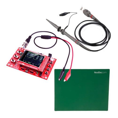 Nooelec Oscilloscope DIY Kit (Replacement for DSO138) Bundle. Includes 100MHz Scope Probe, Clip Probe & ESD-Safe Silicone Mat