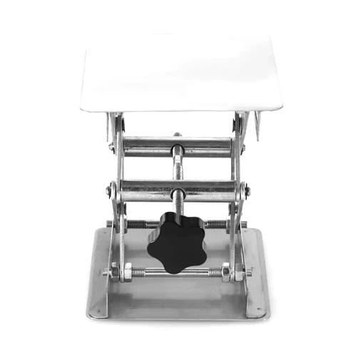 OUCRIY Lab Jack, Small Scissor 100X100Mm Lab Lifting Platforms Stand Rack Scissor Stainless Steel Scissor Jack