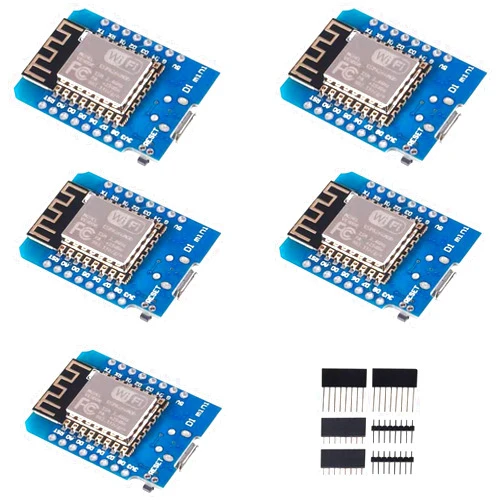 ACEIRMC 5pcs ESP8266 ESP-12 ESP-12F NodeMcu Mini D1 Module WeMos Lua 4M Bytes WLAN WiFi Internet Development Board Base on ESP8266 ESP-12F for Arduino,Compatible with WeMos D1 Mini