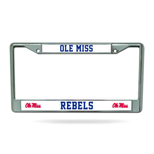 Rico Industries NCAA Mississippi Ole Miss Rebels Standard Chrome License Plate Frame, 6 x 12.25-