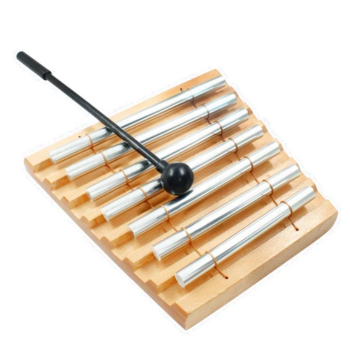 Luomorgo 1 Set Meditation Chimes, Seven Tone Hand Chimes Instrument Mindfulness Chime, Classroom Chime Bell for Teacher with Mallet, Mindfulness Tools for Yoga, Healing