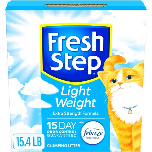 Fresh Step Light Weight Clumping Litter, Extra Strength Formula With Febreze Freshness, 15.4 lb. Box