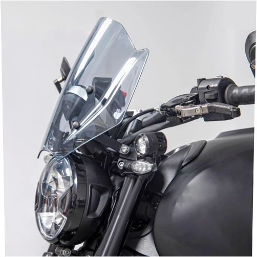Lorababer Motorcycle Windshield Deflector with Mounting Bracket Windscreen Compatible with Trident 660 2021 2022 2023 Double Bubble Flyscreen Front Wind Shield Screen Visor, Light Smoke