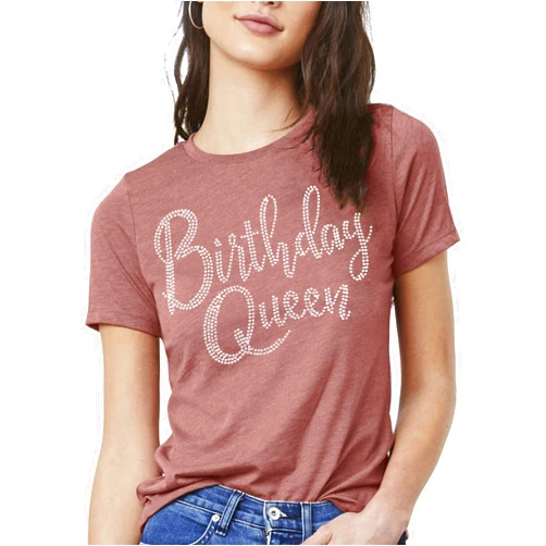 RhinestoneSash Birthday Queen Shirt Bedazzled - Womens Birthday Shirts - Birthday Gifts for Women